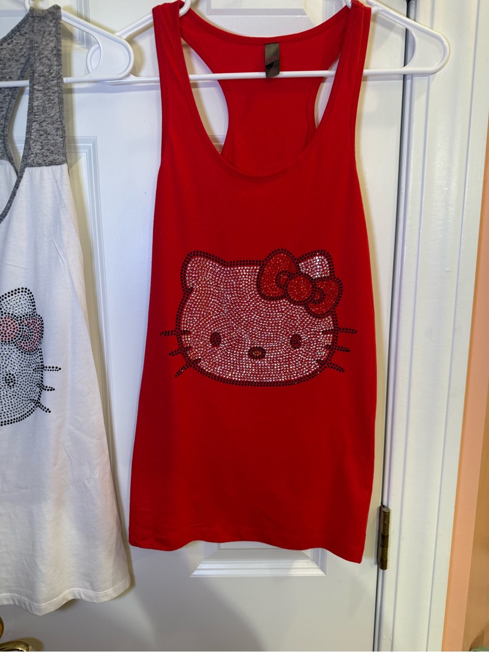 Fully rhinestoned Hello Kitty red tank top-adult XS-NWT!